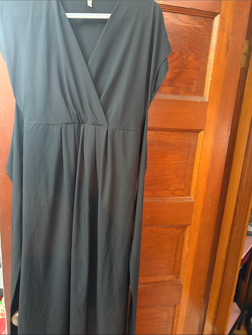 HALARA Black Wrap-Front Dress
